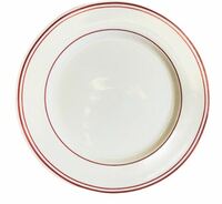 Тарелка мелкая 27 см Red Vintage фарфор белый с красным кантом Тарелка мелкая 27 см Red Vintage фарфор белый с красным кантом