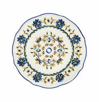 Тарелка мелкая 26 см Tuscan Bloom Porser керамика, белый с синей каймой, с узором цветочки Тарелка мелкая 26 см Tuscan Bloom Porser керамика, белый с синей каймой, с узором цветочки