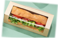 Коробка  ECO для сендвичей / багета с окном 260х80х60 мм  крафт