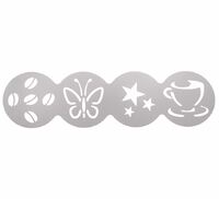 Декоратор для капучино чашка, звезды, бабочка, зерна D10 см  KL