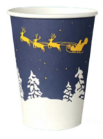 Стакан бумажный 250 мл D80 мм Новый год ассорти