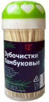 Зубочистки в прозр.стакане  160 шт/уп   бамбук Зубочистки в прозр.стакане  160 шт/уп   бамбук