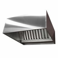 Зонт вытяжной пристенный  Жироуловители  закрытый    нержавеющая сталь  1500х700х400