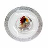 Тарелка пластиковая D190 мм столовая 12 шт/упак белый с серебряной ажурной каймой Complement PS