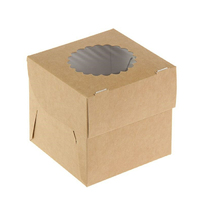 Коробка  ECO для маффинов 100х100х100 мм на 1 шт. белый / крафт OSQ