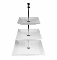 Этажерка 3-х ярусная 16/19/25 см H42 см квадратная фарфор Kunstwerk